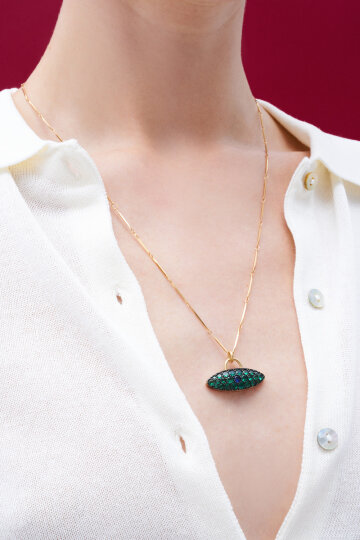 Wild Bond Zirkon Charm Altın Kaplama Zincir Kolye - (1)