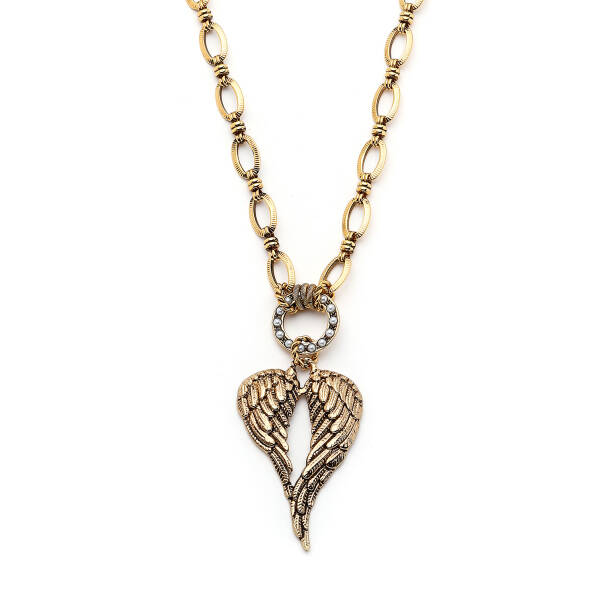 Winged Strength Angel Wing Charm Chain Necklace - 4