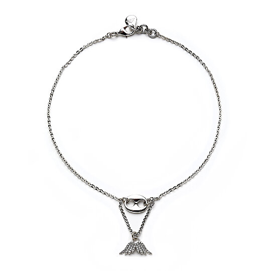 Wings Wing Charm Silver Plated Chain Necklace - 