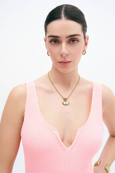 Woman Altın Kaplama İğneli Küpe - 4