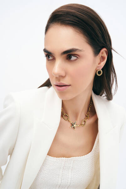 Woman Gold Plated Pinned Earrings - 6