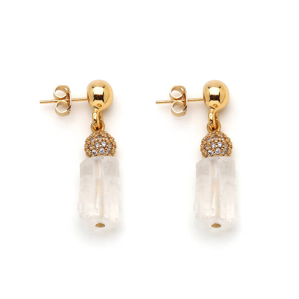Xenia Zirkon Charm Doğal Taş Küpe - 1