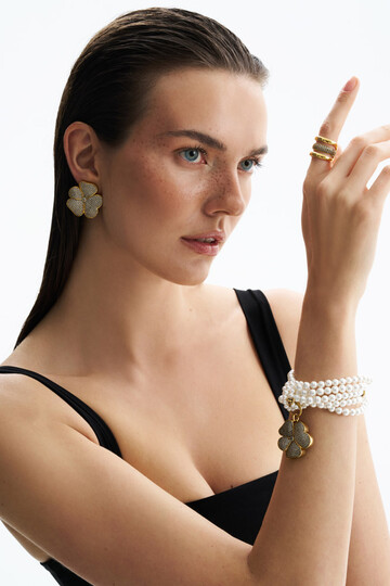 Yancy Yonca Charm İnci Bilezik - (1)