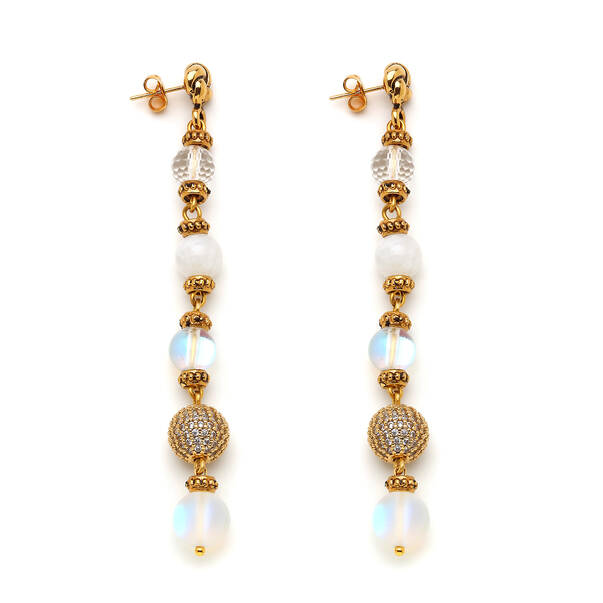 Yasmin Natural Stone Pierced Earrings - 1