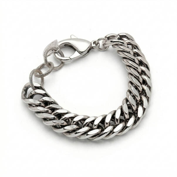 You Silver Plated Thick Chain Bracelet - 1