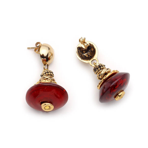 Zaira Gold Plated Pinned Earring - 2